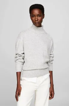 Женский светло-серый свитер WOOL BLEND MOCK-NK Серый L Tommy Hilfiger WW0WW43104