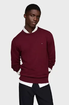 Мужской бордовый джемпер PIMA ORG CTN CASHMERE CREW NECK Бордовый XXL Tommy Hilfiger MW0MW28046