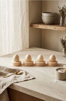 Деревяні підставки для яєць 4 pack - бежевий