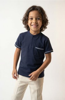 Бавовняна футболка - темно-синій