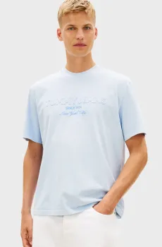 Мужская голубая футболка NEW CLASSICS Голубой S Tommy Jeans DM0DM22545