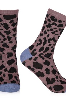 Носки женские AmiGA высокие, спорт, леопард малый, размер 23-25