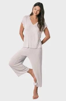 Женская светло-серая пижама (футболка, брюки) Серый XS womensecret 4753116