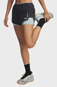 Женские черные шорты W Trail Run Lined Short Серый L Under Armour 6009168-016