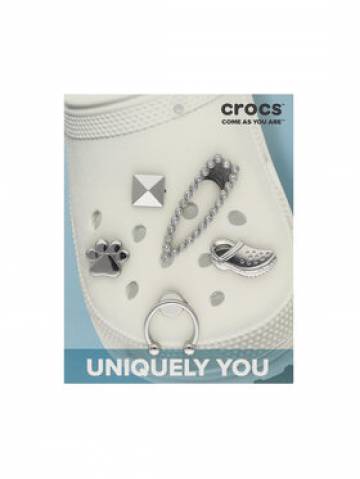 Crocs Прикраса для взуття 10009508 Elevated Silver Sport 5-PACK Срібний Crocs Прикраса для взуття 10009508 Elevated Silver Sport 5-PACK Срібний