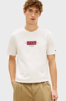 Мужская белая футболка HERITAGE LABEL Белый XL Tommy Hilfiger MW0MW42392