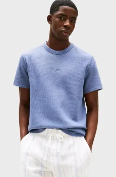 Мужская синяя футболка SLIM WAFFLE Синий L Tommy Jeans DM0DM21778