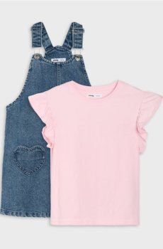 Комплект: футболка та комбінезон - різнобарвний