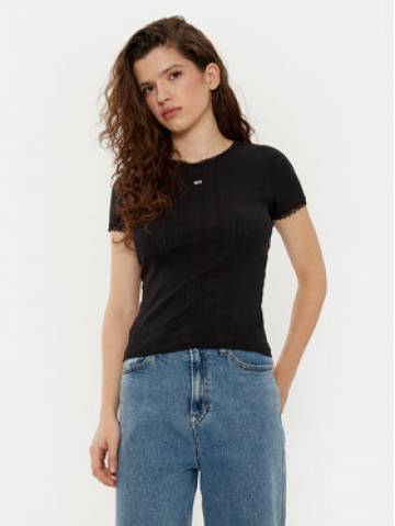 Tommy Jeans Футболка DW0DW19493 Чорний Slim Fit Tommy Jeans Футболка DW0DW19493 Чорний Slim Fit