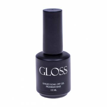 Каучуковая база для гель-лака Gloss Premium Base UV/LED Soak Off, 15 мл Каучуковая база для гель-лака Gloss Premium Base UV/LED Soak Off, 15 мл