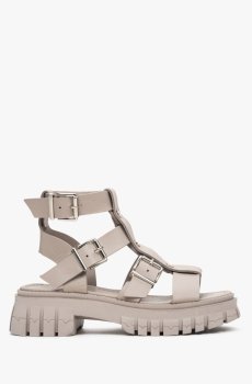 Сандалі шкіряні сірі Estro ER00113121