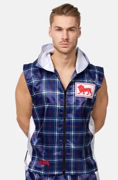 Мужское темно-синее худи в клетку Синий M Lonsdale 160031