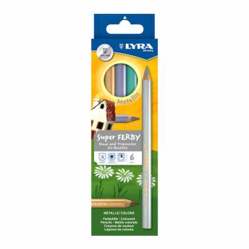 Олівці кольорові Fila Lyra Super ferby metallic максі 6 кольорів (L3721062) Олівці кольорові Fila Lyra Super ferby metallic максі 6 кольорів (L3721062)