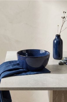 Однотонна керамічна миска - темно-синій