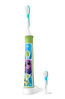Детская электрическая зубная щетка PHILIPS Sonicare For Kids HX6352/11 зеленая, от 3 лет, 1 шт