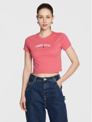 Tommy Jeans Футболка Essential Logo DW0DW14910 Рожевий Cropped Fit Tommy Jeans Футболка Essential Logo DW0DW14910 Рожевий Cropped Fit