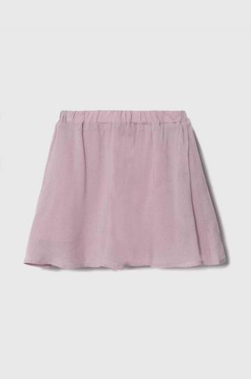 Детская юбка United Colors of Benetton цвет фиолетовый mini расклешённая Детская юбка United Colors of Benetton цвет фиолетовый mini расклешённая