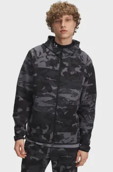 Мужское черное камуфляжное худи UA Unstoppable Flc Camo FZ Черный L Under Armour 6005683-001