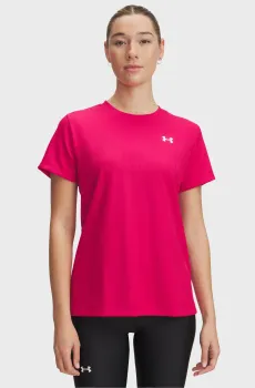Женская малиновая футболка Tech Rib SSC Малиновый XS Under Armour 1389852-681