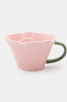 Керамічна чашка з квітковим мотивом - рожевий