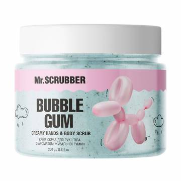 Крем-скраб для рук и тела Mr.Scrubber Creamy Hands & Body Scrub Bubble Gum с ароматом жевательной резинки, 250 г Крем-скраб для рук и тела Mr.Scrubber Creamy Hands & Body Scrub Bubble Gum с ароматом жевательной резинки, 250 г
