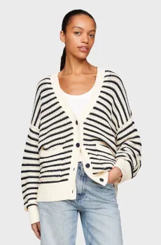Женский кардиган в полоску CROCHET STP BOXY V-NK Разноцветный XS-S Tommy Hilfiger WW0WW41475