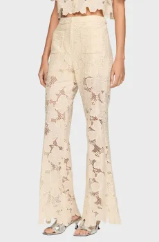 Женские белые брюки Белый 40 Sandro SFPPA01902_Ecru