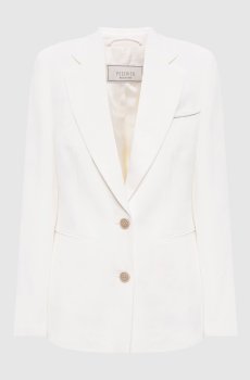 Белый жакет с леном с цепочкой мониль