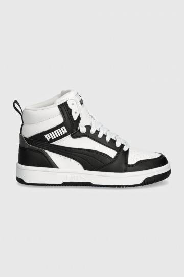 Детские кроссовки Puma Rebound V6 Mid Jr цвет белый Детские кроссовки Puma Rebound V6 Mid Jr цвет белый