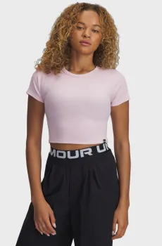 Женская розовая футболка UA Rival Rib Baby Tee Розовый XL Under Armour 6000264-647