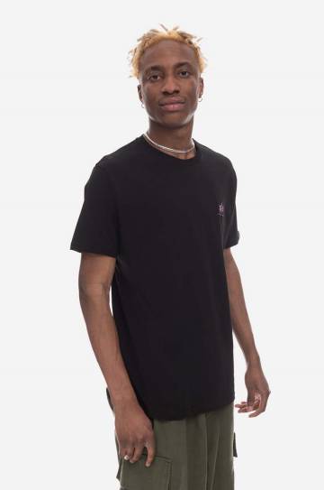 Хлопковая футболка Alpha Industries цвет чёрный с принтом 128507.682-black Хлопковая футболка Alpha Industries цвет чёрный с принтом 128507.682-black