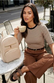 Штани wide leg - золотисто-коричневий