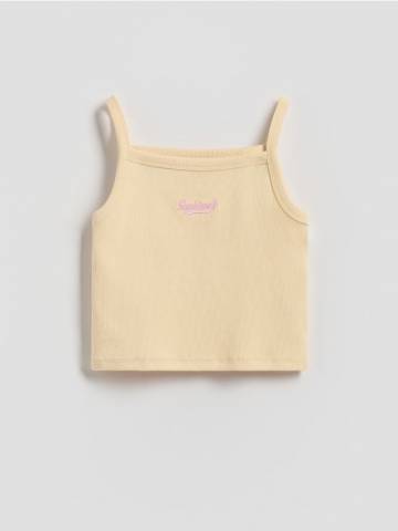 Reserved - Топ, оздоблений вишивкою - світло-жовтий - 533EX-10X