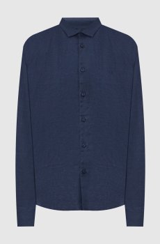 Синяя рубашка из льна