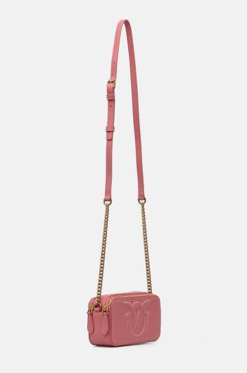 Кожаная сумочка Pinko цвет розовый 103799 A1LF Кожаная сумочка Pinko цвет розовый 103799 A1LF
