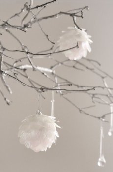 Різдвяні кулі з перловymi пелюстками 3 pack - білий