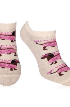Носки женские AmiGA укороченные, такса-хот-дог, размер 23-25