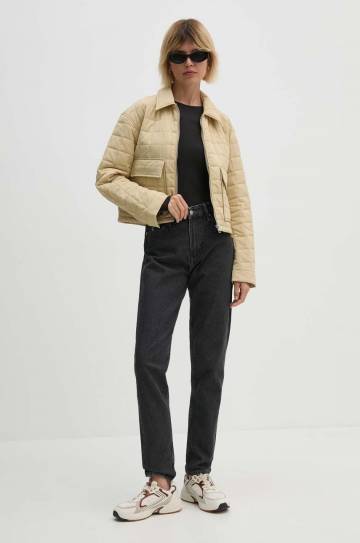 Куртка Calvin Klein Jeans женская цвет бежевый переходная J20J223568 Куртка Calvin Klein Jeans женская цвет бежевый переходная J20J223568