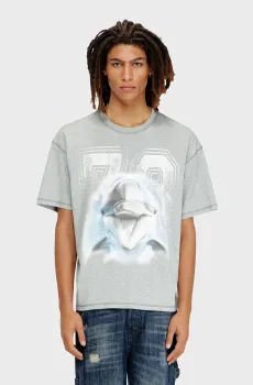 Мужская серая футболка T-BOXT-DOLPHIN Серый M Diesel A21134 0QIAM