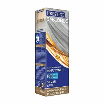 Безаммиачный оттеночный бальзам для волос Vips Prestige BeBlond Semi-Permanent Hair Toner BB02 Silver Effect, 100 мл Безаммиачный оттеночный бальзам для волос Vips Prestige BeBlond Semi-Permanent Hair Toner BB02 Silver Effect, 100 мл