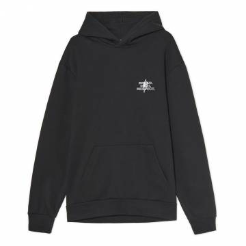 Cropp - Чорне худі з принтом - чорний Cropp - Чорне худі з принтом - чорний
