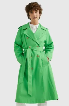 Женский салатовый тренч 1985 COTTON BLEND Салатовый S Tommy Hilfiger WW0WW36960