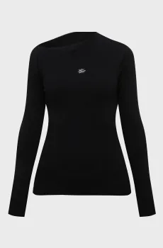 Женский черный кашемировый джемпер elegant Черный XS Karl Lagerfeld A4W18042