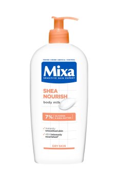 Уценка! Питательное молочко для сухой кожи тела Mixa Shea Nourish Body Milk For Dry Skin с маслом ши, 400 мл