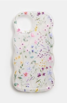 Чохол для iPhone 15 з хвилястими краями та квітковим мотивом - різнобарвний