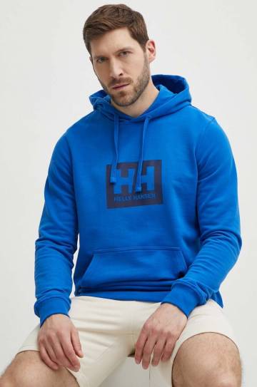 Хлопковая кофта Helly Hansen с капюшоном с принтом Хлопковая кофта Helly Hansen с капюшоном с принтом