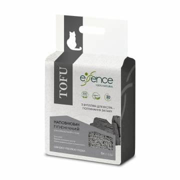 Наполнитель туалетов для кошек Essence Tofu, гранулы 1-4 мм, с углем, 2.5 кг Наполнитель туалетов для кошек Essence Tofu, гранулы 1-4 мм, с углем, 2.5 кг