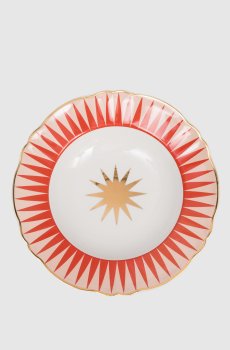 Белая фарфоровая тарелка для супа Flash