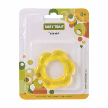 Прорезыватель Baby Team Цветочек, с гелем, от 4 месяцев, желтый (4005)