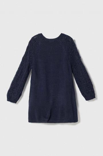 Детское платье с примесью шерсти United Colors of Benetton цвет синий mini прямая Детское платье с примесью шерсти United Colors of Benetton цвет синий mini прямая